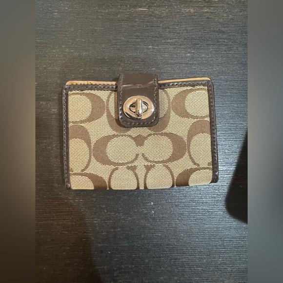 Coach Brown and Tan Signature Wallet - Picture 1 of 7